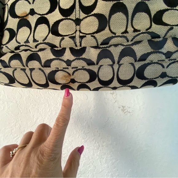 Coach Signature C Gray Black Medium Jacquard Tote Shoulder HandBag Satchel - Picture 14 of 15